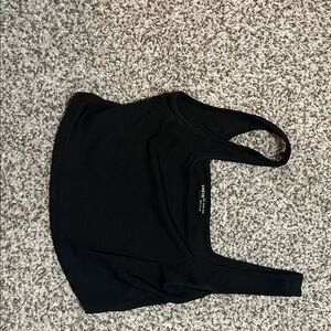 SHEIN Black Ribbed Crop Top
